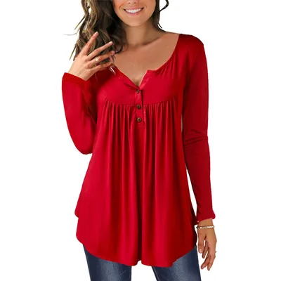 Women's Printed Plus Size Deep V Pullover T shirt Kj10211717004 - Shop at LoveMi
