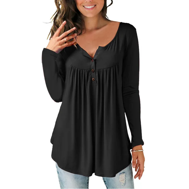 Women's Printed Plus Size Deep V Pullover T shirt Mj20221124026 - Shop at LoveMi