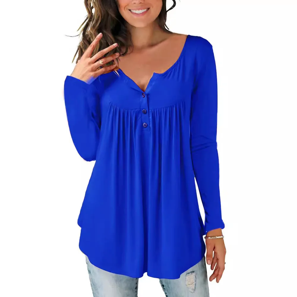 Women's Printed Plus Size Deep V Pullover T shirt Mj2022121402 - Shop at LoveMi