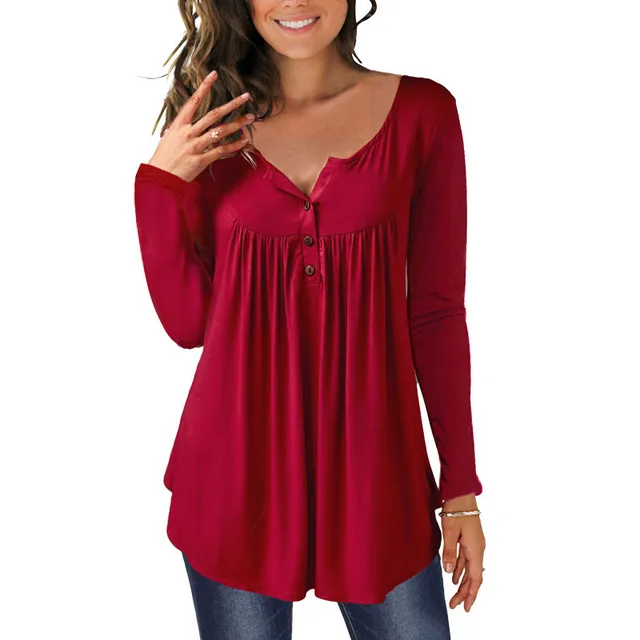 Women's Printed Plus Size Deep V Pullover T shirt Rs12291638 - Shop at LoveMi