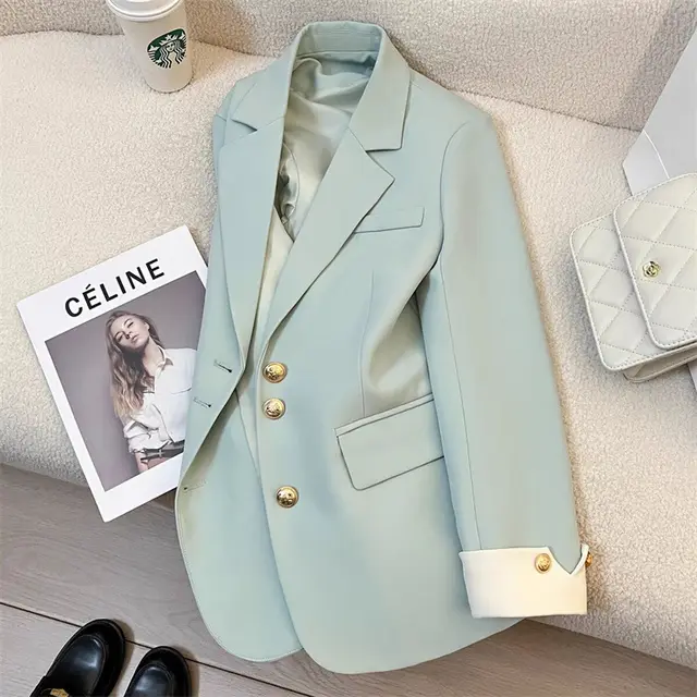 Spring And Autumn New Multi color Fashion Temperament Coat Light Blue - Shop at LoveMi