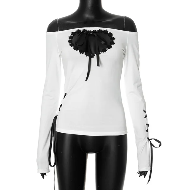 Women's White Polyester Fashion Lace Top White - Shop at LoveMi