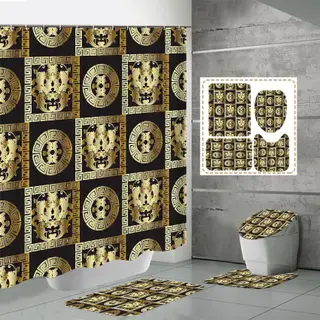 3D Digital Printing Punch-free Polyester Shower Curtain - T10