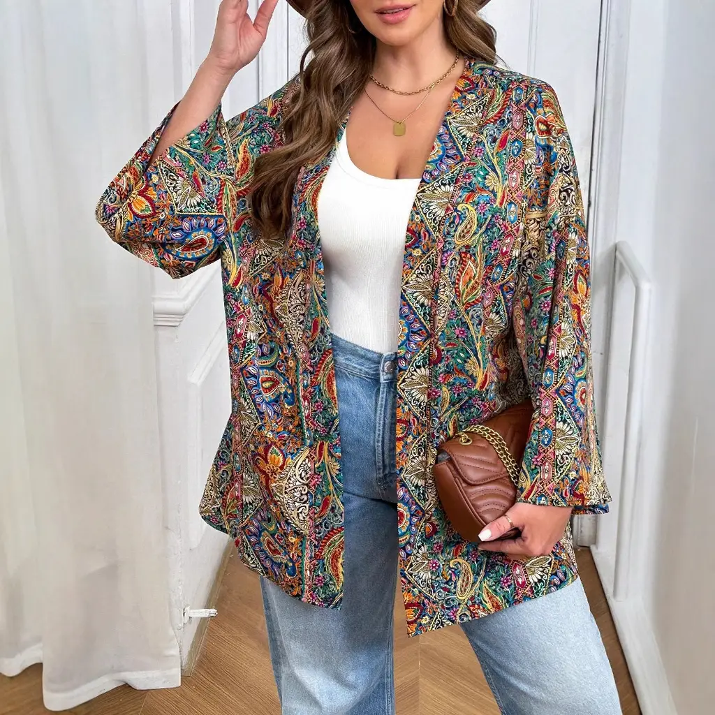 Spring And Autumn European And American Design Color Plus Size Shirt - Multicolor - View 1