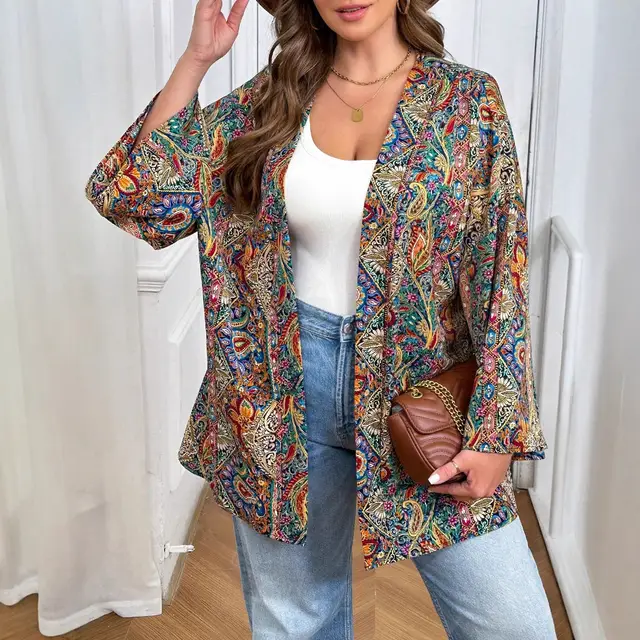 Spring And Autumn European And American Design Color Plus Size Shirt Multicolor - Shop at LoveMi