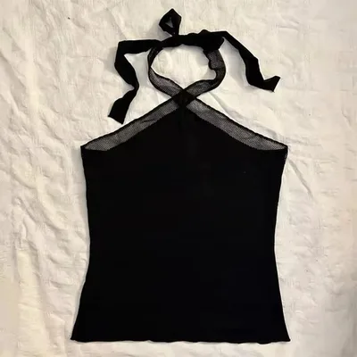 Fashion Hot Girl All matching Slim Fit Slimming Sling Top Black 1 - Shop at LoveMi