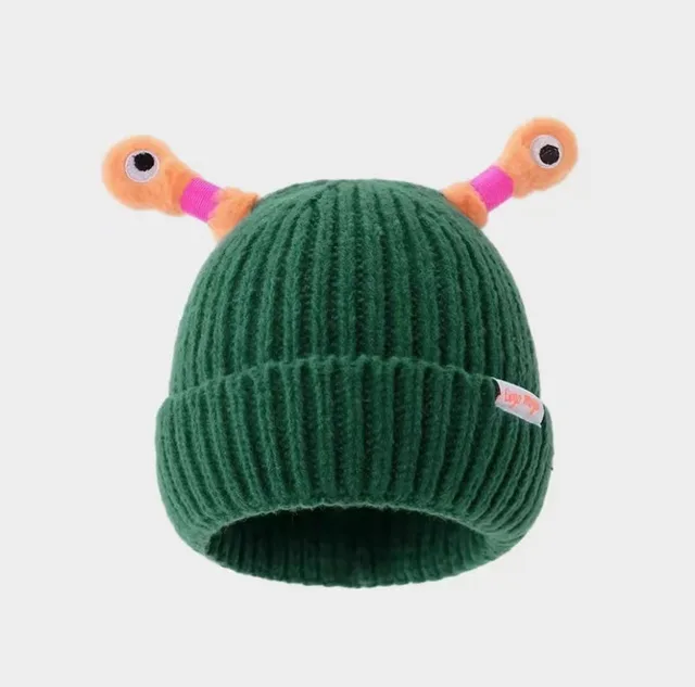 2 New Cute Luminous Autumn And Winter Warm Ear Protection Wool Korean Cartoon Fashion All matching Knitted Hat Green - Shop at LoveMi