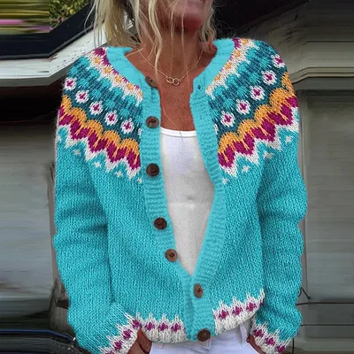 Winter Cardigan Coat Single breasted Totem Warm Sweater 1 Style Xxs - Shop at LoveMi