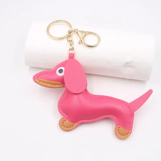 Fashion Car Key Chain Sausage Dog Pendant Rose Red - Shop at LoveMi
