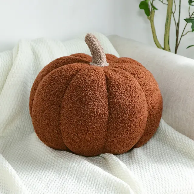 Pumpkin Shaping Pillow Sofa Living Room Bed Plush Pillow Brown New - Shop at LoveMi