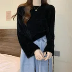 Short Knitted Bottoming Shirt For New Year - Black