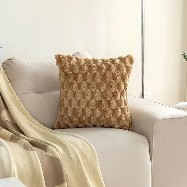 Plush Pillowcase Solid Color Back Of Turtle Velvet Sofa Pillow Cases Brown - Shop at LoveMi