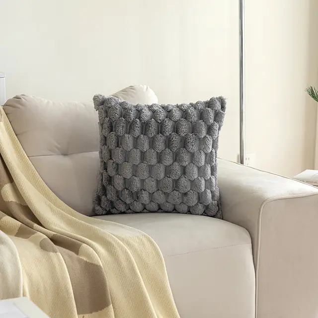 Plush Pillowcase Solid Color Back Of Turtle Velvet Sofa Pillow Cases Gray - Shop at LoveMi