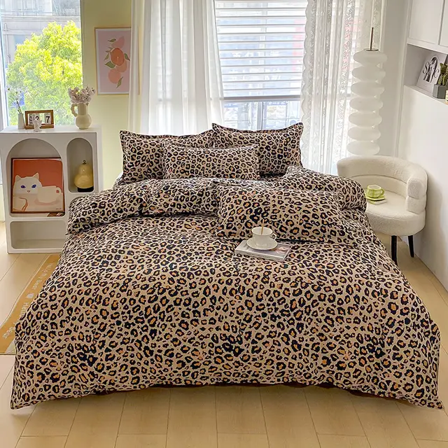 Aloe Cotton Printed Quilt Cover Bedding Leopard Print - Shop at LoveMi