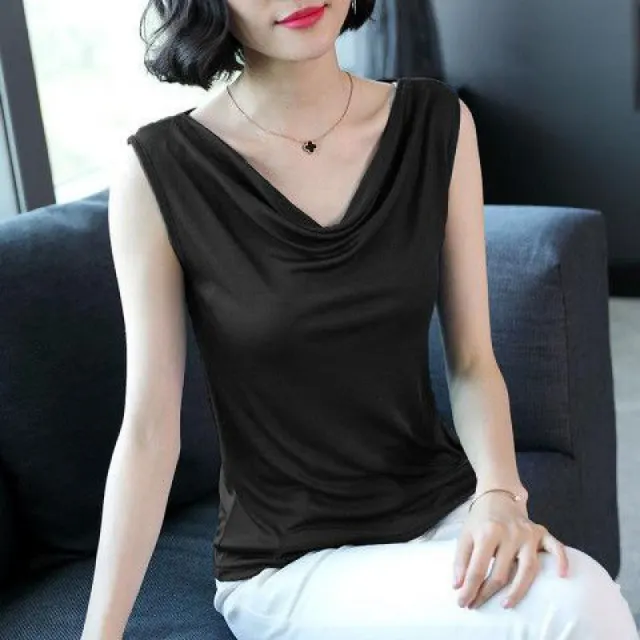 Fashion Women's Base Versatile Solid Color Top Black - Shop at LoveMi