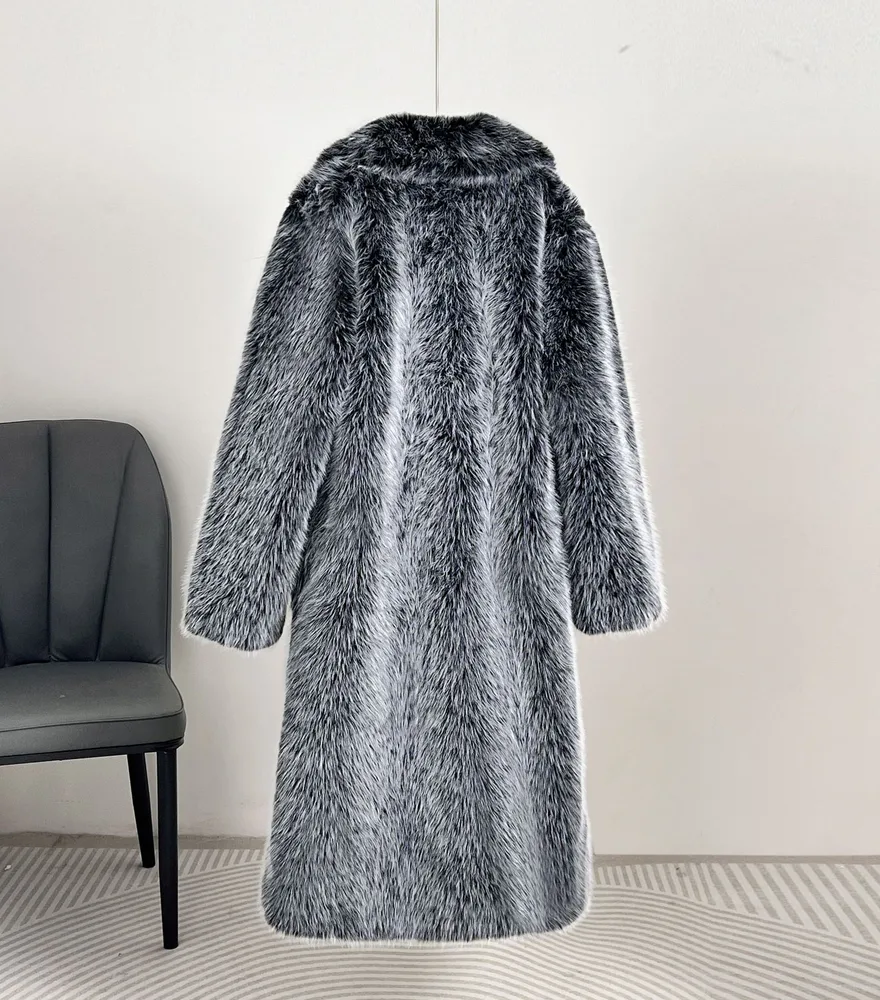 Autumn And Winter Extended Imitation Fur Coat Overcoat - No 17 Cranreuch