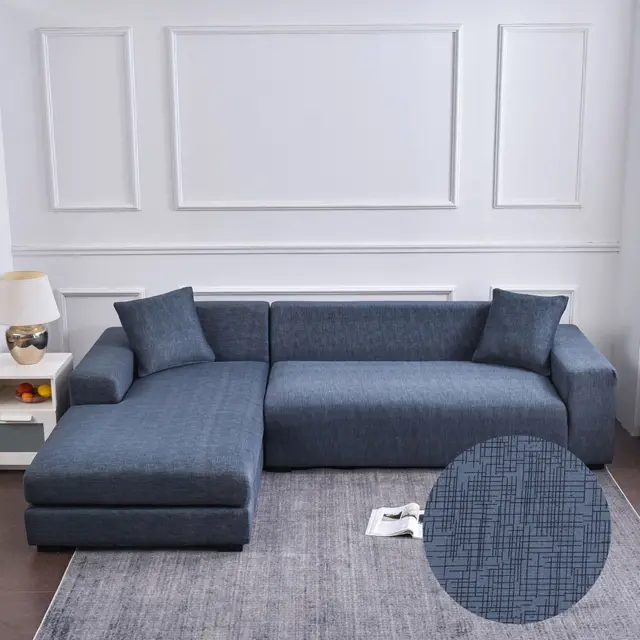Sofa Cover Elastic All inclusive Full Cover Linen Gray - Shop at LoveMi