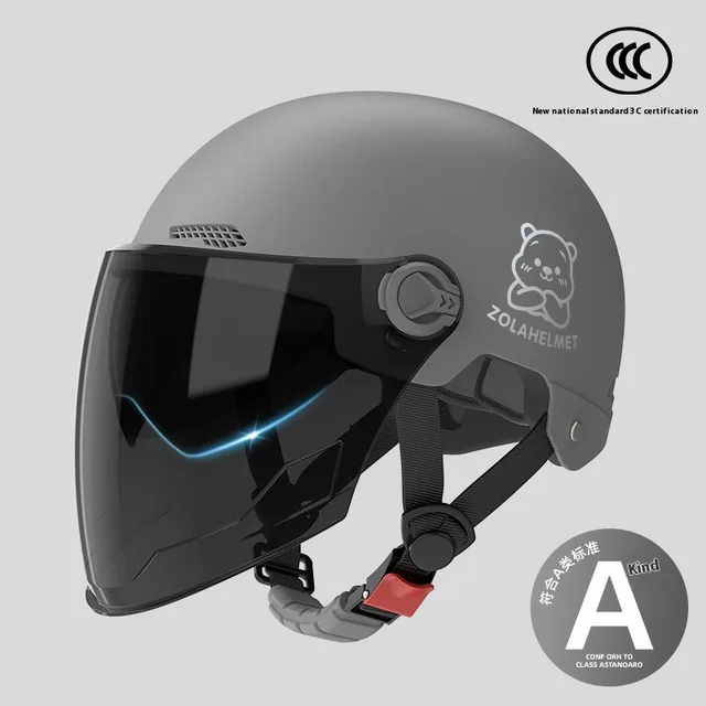 Helmet Electric Car Female Ventilation Lightweight Grey Sun Protection - Shop at LoveMi