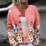 3D Digital Printing Cardigan Knitted Coat Women - 2 Colours-Xxxl