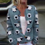 3D Digital Printing Cardigan Knitted Coat Women - 39 Color