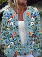 3D Digital Printing Cardigan Knitted Coat Women - 6 Colors-L