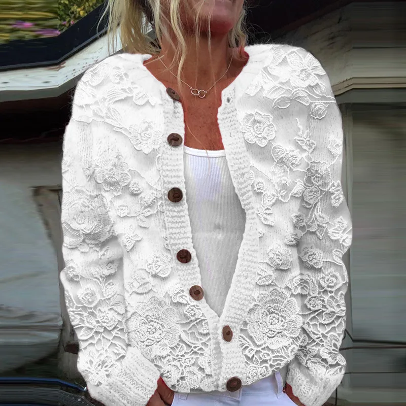 3D Digital Printing Cardigan Knitted Coat Women 7 Colors L - Shop at LoveMi