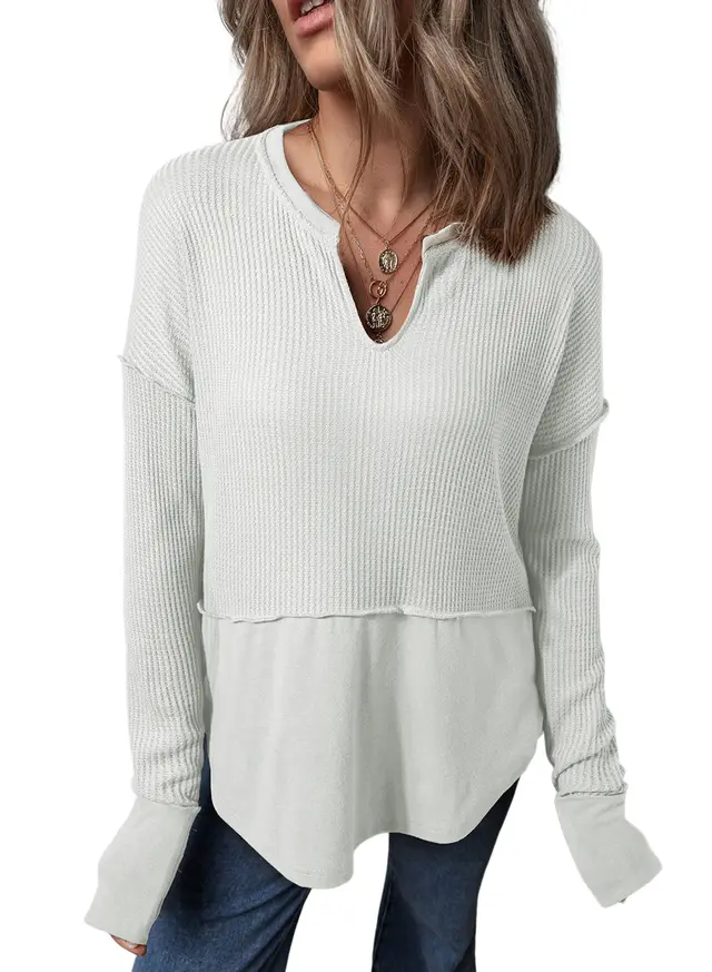 Autumn And Winter New Solid Color Loose Sweater Women's Top White - Shop at LoveMi