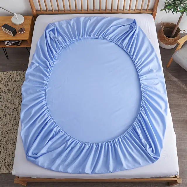 Pure Cotton Fitted Sheet One piece Sanding Non slip Bedspread Blue - Shop at LoveMi