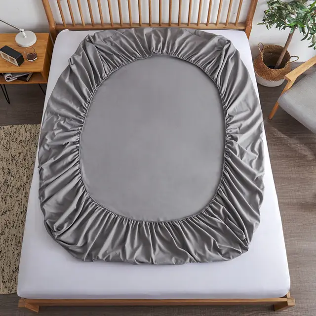 Pure Cotton Fitted Sheet One piece Sanding Non slip Bedspread Light Gray - Shop at LoveMi