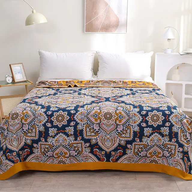 Cotton Multi layer Gauze Towel Quilt Three piece Set Towel Blanket - Shop at LoveMi