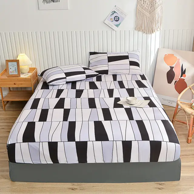 Printed Brushed Fitted Sheet One piece All inclusive Mattress Cover Daydream - Shop at LoveMi
