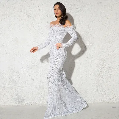 Off the shoulder Fishtail Party Formal Dress White - Shop at LoveMi