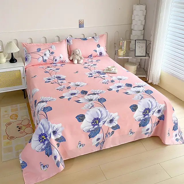 Skin friendly Bed Sheet Brushed Bedspread Flower Rhyme Red - Shop at LoveMi