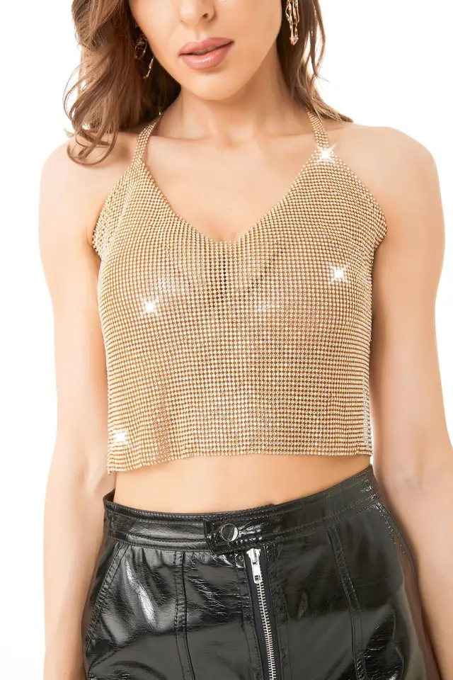 Beach Dancing Spaghetti strap Camisole Top Slim Fit Gold - Shop at LoveMi