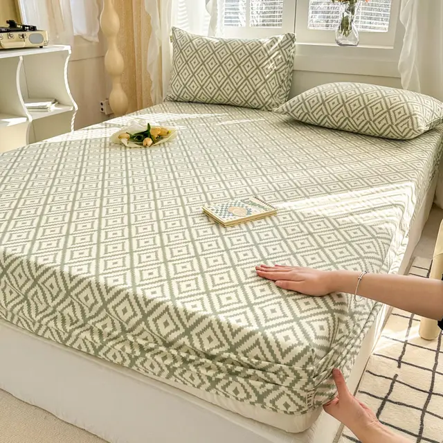 Pure Cotton Crash Fitted Sheet Thickened Plain - Shop at LoveMi