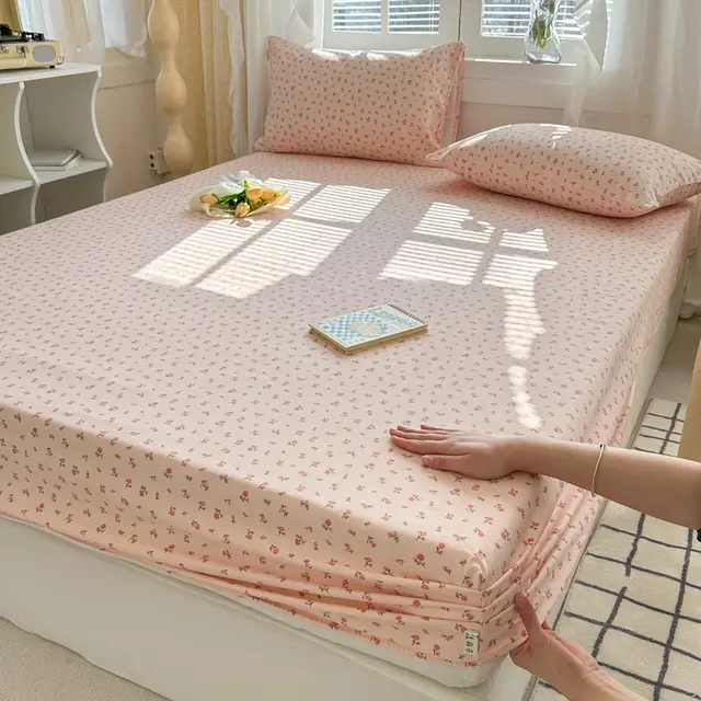 Pure Cotton Crash Fitted Sheet Thickened Rose Garden - Shop at LoveMi
