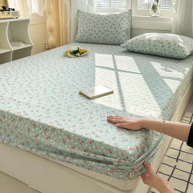 Pure Cotton Crash Fitted Sheet Thickened Spring Rose - Shop at LoveMi