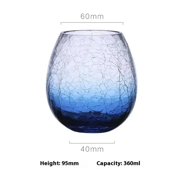 Modern Minimalist Good looking Ice Crack Glass Dark Blue - Shop at LoveMi