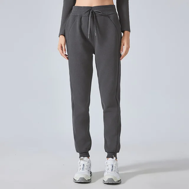 Fleece lined Warm Leisure All matching Track Sweatpants Graphite Gray - Shop at LoveMi