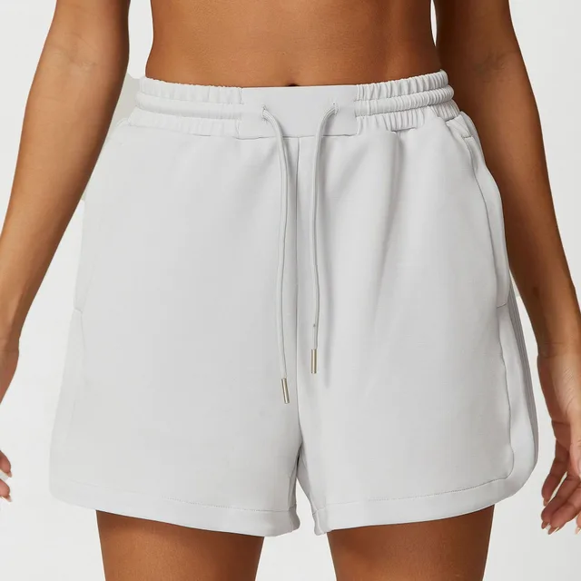 Modal Sports Half Zipper Collar Sleeveless Top Silver Gray Shorts - Shop at LoveMi