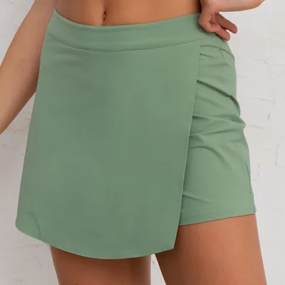 Slit Yoga Clothes Short Skirt Fitness Shockproof Sports Vest High Waist Trousers Jade Skirt Xl - Shop at LoveMi