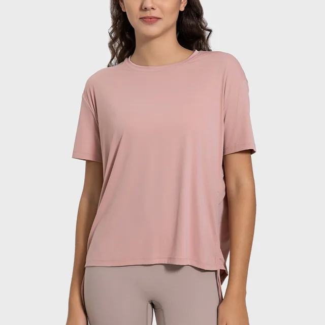 Women's Side Drawstring Yoga Clothes Casual Short Sleeve Miyou Colors - Shop at LoveMi