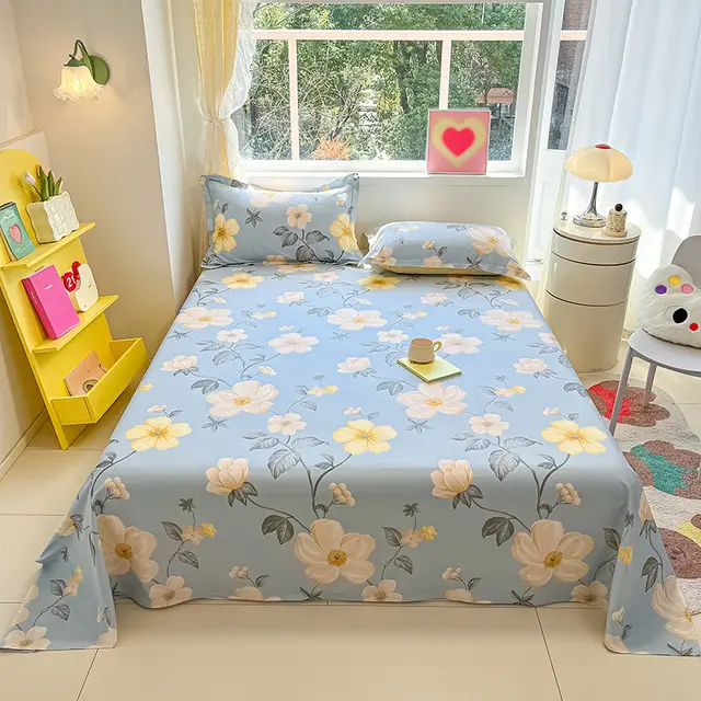 Ins Style Cotton Small Floral Bed Sheet Elegant Flower Capital - Shop at LoveMi