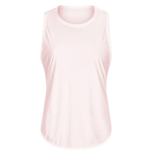 New Yoga Vest Fitness Exercise Sleeveless Blouse Quick drying Loose Yoga Top Champagne Pink - Shop at LoveMi