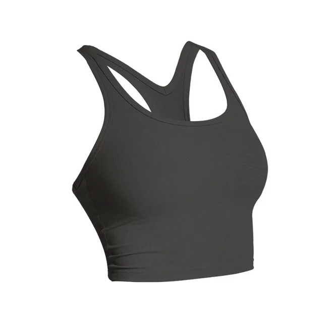 Women's Simple Solid Color Beauty Back Fashion Sports Vest Graphite Gray - Shop at LoveMi
