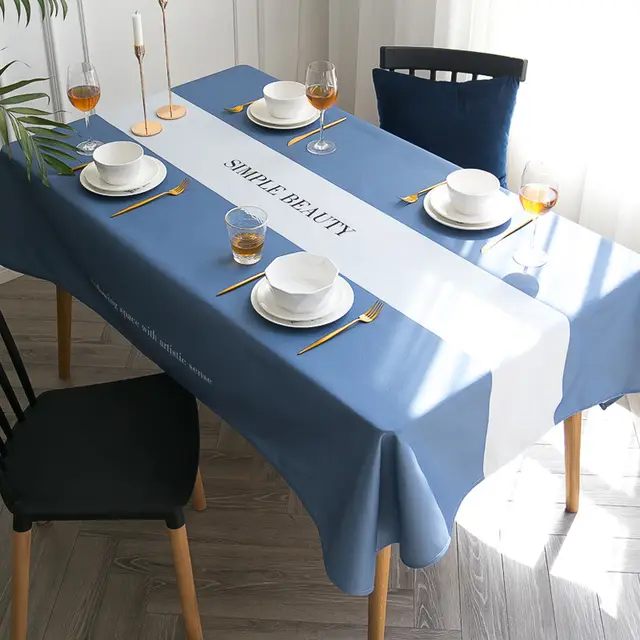 Nordic Modern Minimalist Cotton And Linen Cloth Coffee Table Tablecloth Haze Blue - Shop at LoveMi