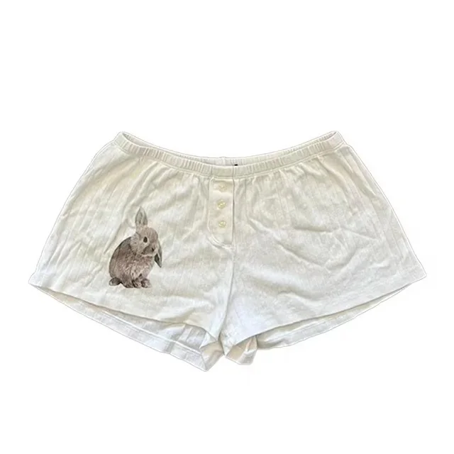 Cute Sweet Rabbit Printed Summer Sling Top Suit White2 - Shop at LoveMi
