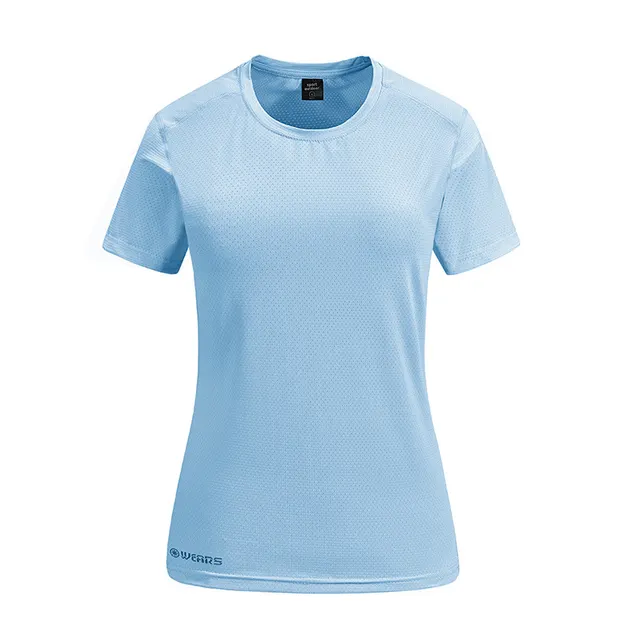 Quick drying Crew Neck Loose Breathable Casual Sports Top 8921 Women'S Light Blue - Shop at LoveMi