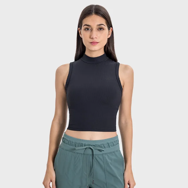 Fashion Fitness Sleeveless Sports Vest Women Black - Shop at LoveMi