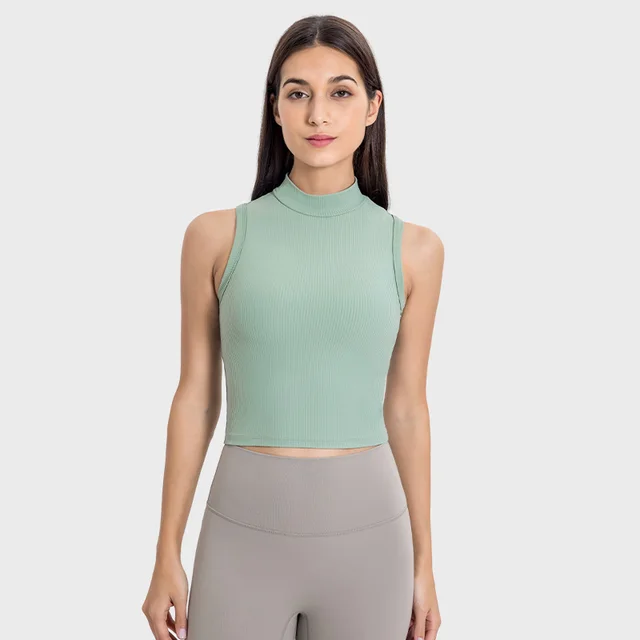 Fashion Fitness Sleeveless Sports Vest Women Mint Green - Shop at LoveMi